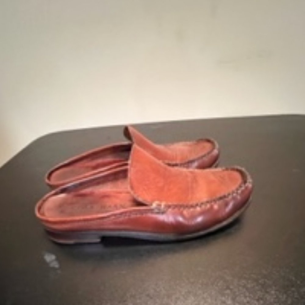 Cole Haan size 5 backless brown leather slipon loafer slipper